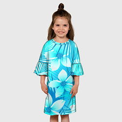 Платье клеш для девочки Tropical Flower, цвет: 3D-принт — фото 2