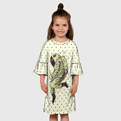 Платье клеш для девочки Зеленая миссия, цвет: 3D-принт — фото 2
