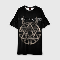 Платье клеш для девочки Disturbed Logo, цвет: 3D-принт