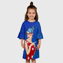 Платье клеш для девочки Pop Art Girl, цвет: 3D-принт — фото 2