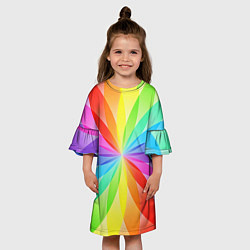 Платье клеш для девочки Радуга, цвет: 3D-принт — фото 2