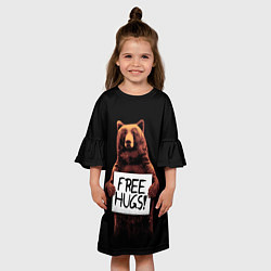 Платье клеш для девочки Медвежьи обьятия, цвет: 3D-принт — фото 2