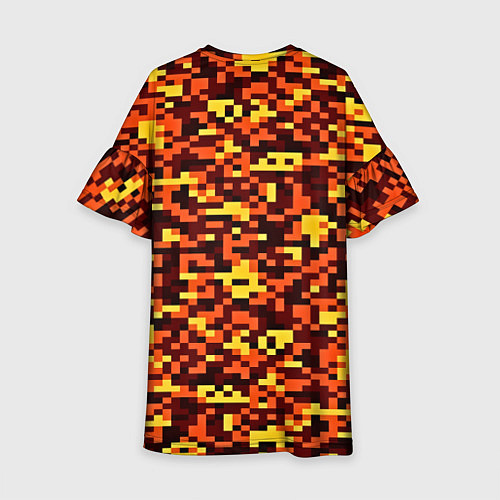 Детское платье Камуфляж пиксельный: оранжевый/желтый / 3D-принт – фото 2