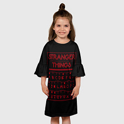 Платье клеш для девочки Stranger Things: alphabet, цвет: 3D-принт — фото 2