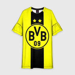Платье клеш для девочки BVB FC: Yellow line, цвет: 3D-принт