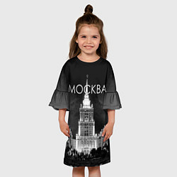 Платье клеш для девочки Москва, МГУ, цвет: 3D-принт — фото 2