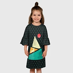 Платье клеш для девочки Горный олень, цвет: 3D-принт — фото 2