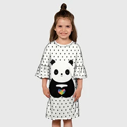 Платье клеш для девочки Любовь панды, цвет: 3D-принт — фото 2