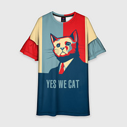 Платье клеш для девочки Yes we CAT, цвет: 3D-принт