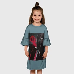 Платье клеш для девочки Blooded Sword, цвет: 3D-принт — фото 2