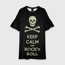 Платье клеш для девочки Keep Calm & Rock'n'Roll, цвет: 3D-принт