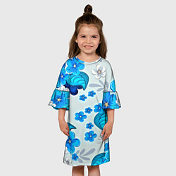 Платье клеш для девочки Весенний узор, цвет: 3D-принт — фото 2