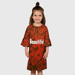 Платье клеш для девочки Beautiful Roses, цвет: 3D-принт — фото 2