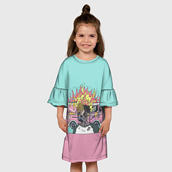 Платье клеш для девочки XXXTentacion Bus, цвет: 3D-принт — фото 2