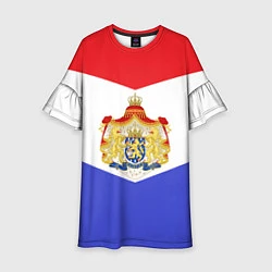 Платье клеш для девочки Флаг и герб Голландии, цвет: 3D-принт
