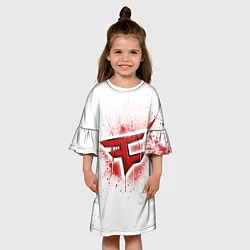 Платье клеш для девочки FaZe Clan: White collection, цвет: 3D-принт — фото 2