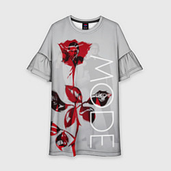 Платье клеш для девочки Depeche Mode: Red Rose, цвет: 3D-принт