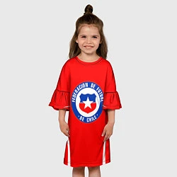Платье клеш для девочки Chile: Alexis Sanchez, цвет: 3D-принт — фото 2