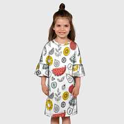 Платье клеш для девочки Летний микс, цвет: 3D-принт — фото 2