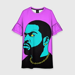 Платье клеш для девочки Ice Cube: Neon colour, цвет: 3D-принт