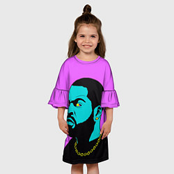 Платье клеш для девочки Ice Cube: Neon colour, цвет: 3D-принт — фото 2