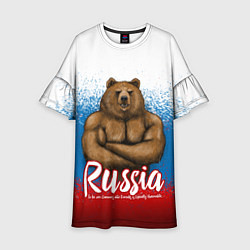 Платье клеш для девочки Russian Bear, цвет: 3D-принт