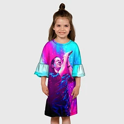 Платье клеш для девочки Chester Bennington: Colors, цвет: 3D-принт — фото 2