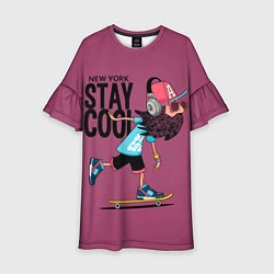 Платье клеш для девочки Stay Cool NY, цвет: 3D-принт
