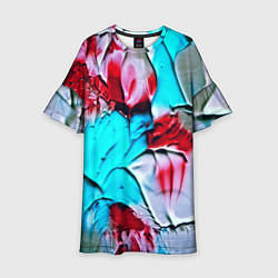 Платье клеш для девочки Акварель, цвет: 3D-принт