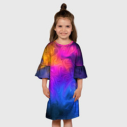 Платье клеш для девочки Узор цвета, цвет: 3D-принт — фото 2