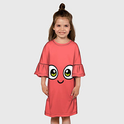 Платье клеш для девочки Эмодзи / Смайл, цвет: 3D-принт — фото 2