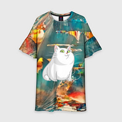 Детское платье Белый котик