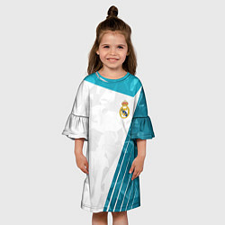 Платье клеш для девочки FC Real Madrid: Abstract, цвет: 3D-принт — фото 2