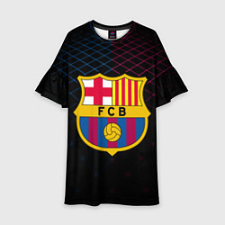 Платье клеш для девочки FC Barcelona Lines, цвет: 3D-принт