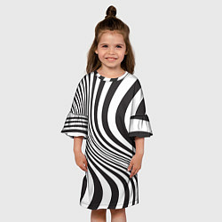 Платье клеш для девочки Стерео-зебра, цвет: 3D-принт — фото 2