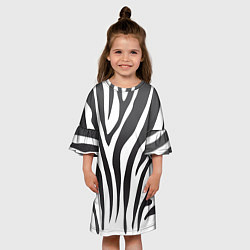 Платье клеш для девочки Африканская зебра, цвет: 3D-принт — фото 2