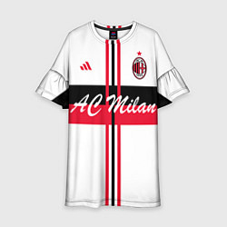 Платье клеш для девочки AC Milan: White Form, цвет: 3D-принт