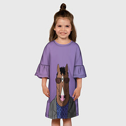 Платье клеш для девочки Конь БоДжек, цвет: 3D-принт — фото 2