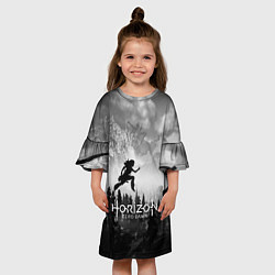 Платье клеш для девочки Horizon Zero Dawn: Dark Runner, цвет: 3D-принт — фото 2