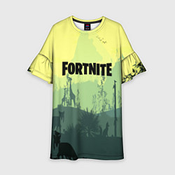Платье клеш для девочки Fortnite: Light Forest, цвет: 3D-принт