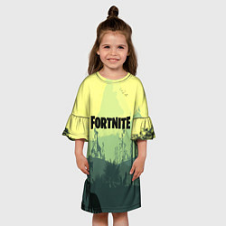 Платье клеш для девочки Fortnite: Light Forest, цвет: 3D-принт — фото 2
