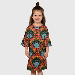 Платье клеш для девочки Узоры Бохо, цвет: 3D-принт — фото 2