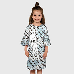Платье клеш для девочки Marshmello DAB, цвет: 3D-принт — фото 2
