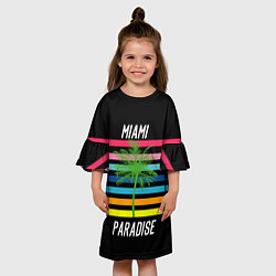 Платье клеш для девочки Miami Paradise, цвет: 3D-принт — фото 2