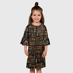 Платье клеш для девочки Этнический орнамент - Африка, цвет: 3D-принт — фото 2