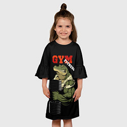 Платье клеш для девочки GYM fitness crocodile, цвет: 3D-принт — фото 2