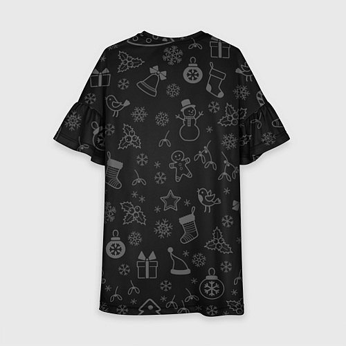 Детское платье Merry Christmas - french bulldog / 3D-принт – фото 2