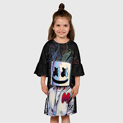 Платье клеш для девочки Marshmello XXX, цвет: 3D-принт — фото 2