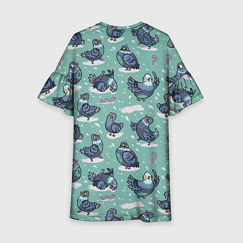 Детское платье Голуби и червяки / 3D-принт – фото 2