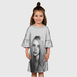 Платье клеш для девочки BILLIE EILISH, цвет: 3D-принт — фото 2